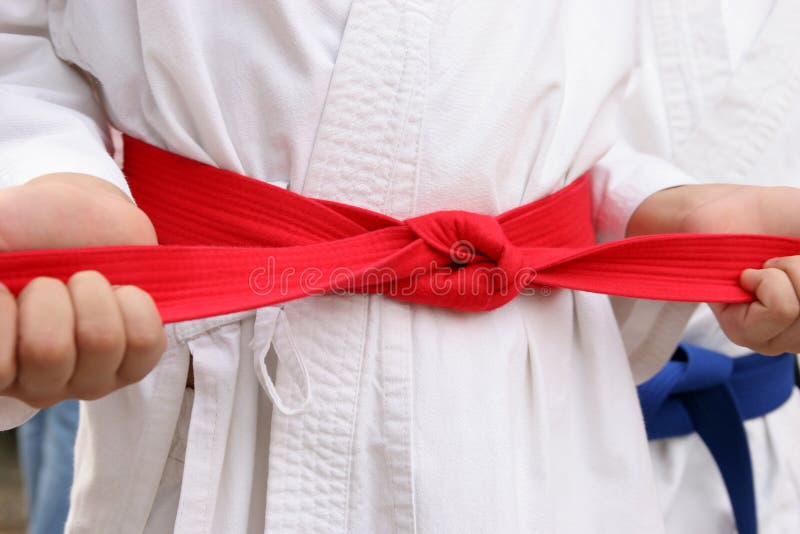 Karate red belt stock image. Image of costume, oriental - 1438427