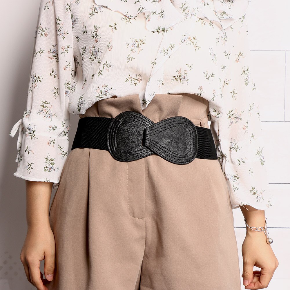 1PCS WAIST HIP White BELT Stretch Leather Belts Bowknot Leather Women