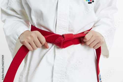 "knot taekwondo red belt" Stock photo and royalty-free images on