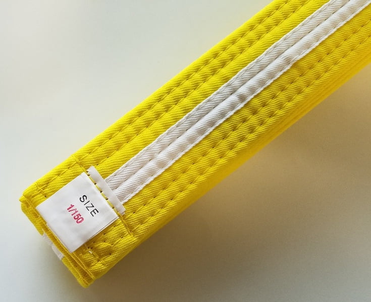 BMA Distribution - Yellow with White Stripe Karate Belt Taekwondo Belts