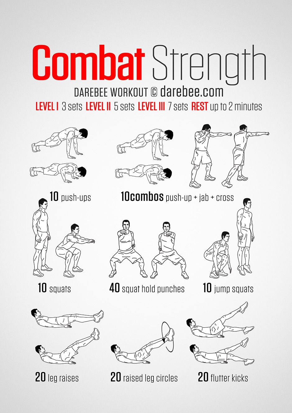 Combat Strength Workout | Strength workout, Boxing training workout