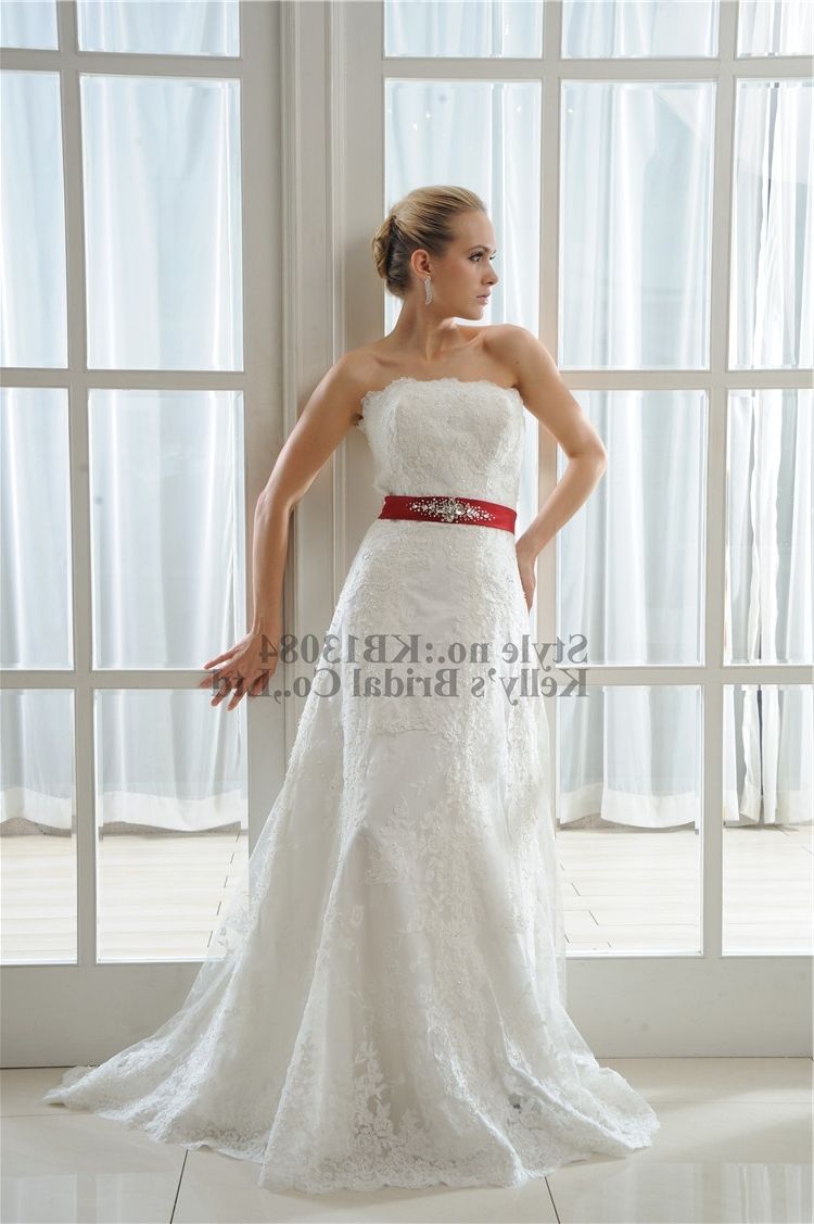 Wedding Dress With Red Belt | Red wedding dresses, Wedding dresses, Dresses