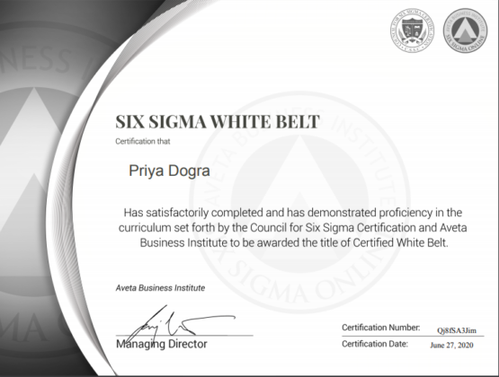 Six Sigma White Belt Certification Answers