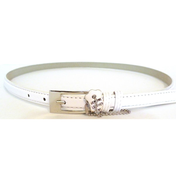 Shop Women's White Leather Skinny Belt - Free Shipping On Orders Over