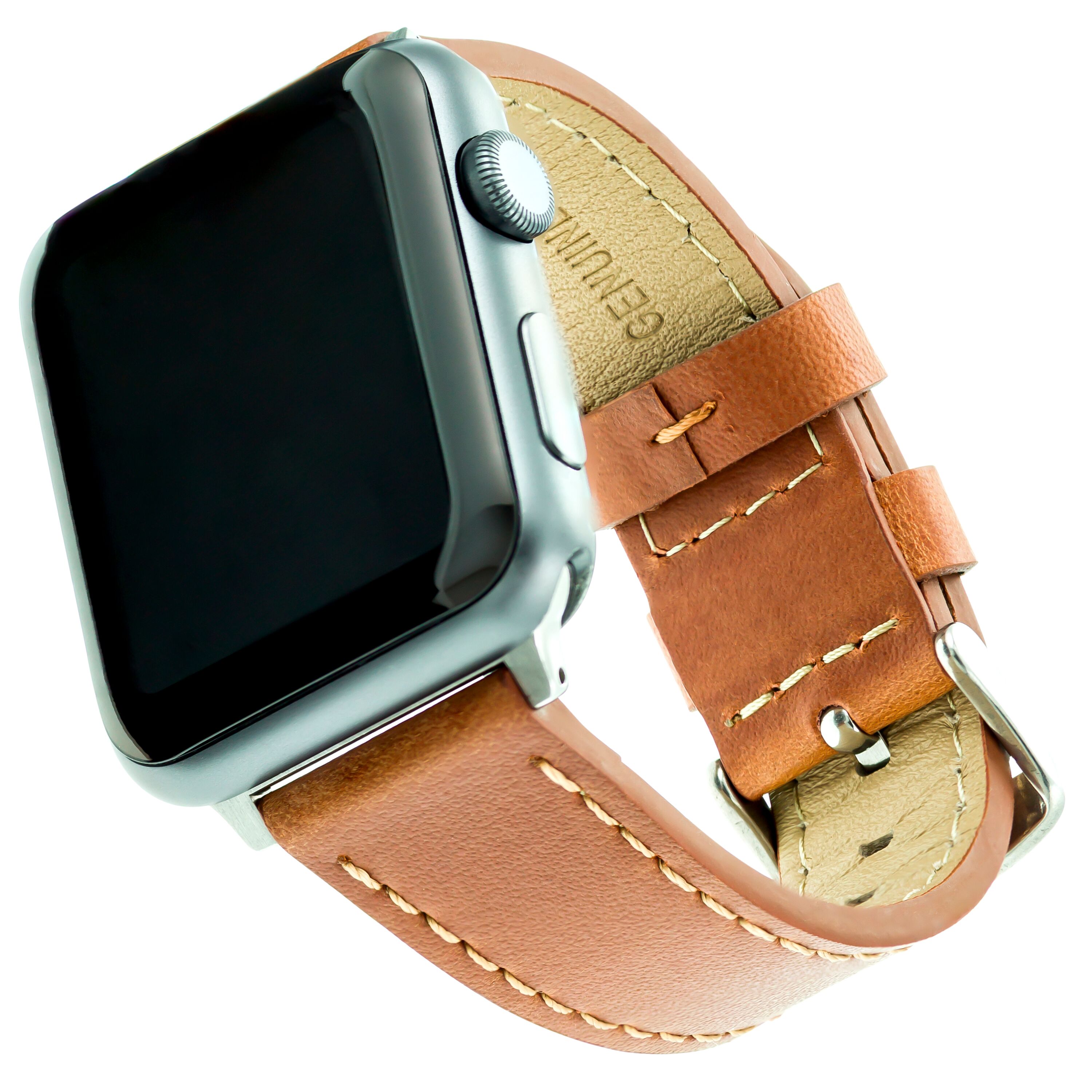 WITHit - Genuine Leather Band for 38 & 40MM Apple Watch® -Brown