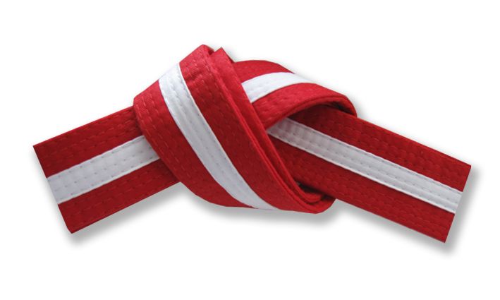 Red and White Belt Karate | Red belt, Karate belt, White belt