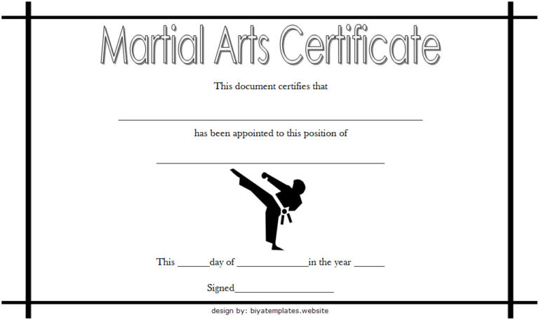 Martial Arts Certificate Template 3 | Paddle Certificate