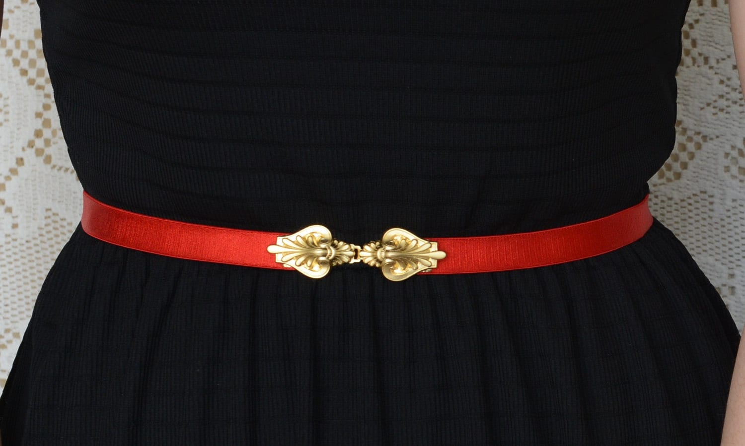 Red Waist Belt red dress belt Vintage Style Belt