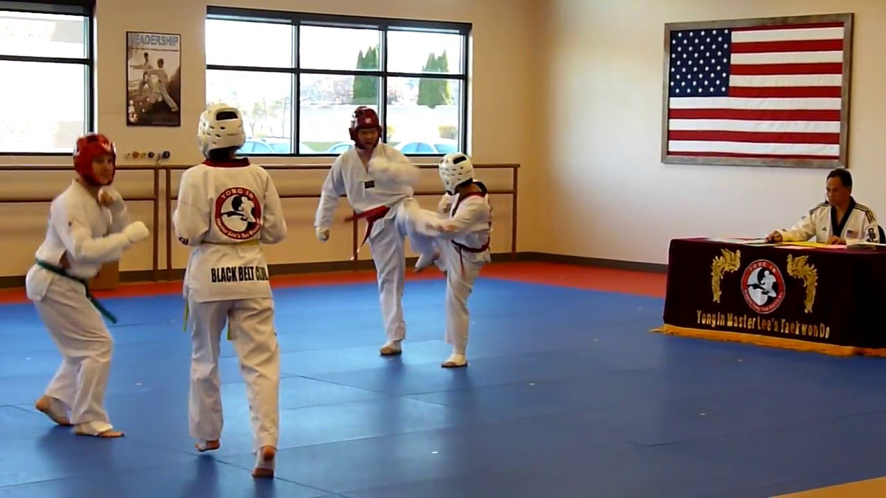 Moms High Red Belt Test - Sparring - Master Lee's Yong In Taekwondo