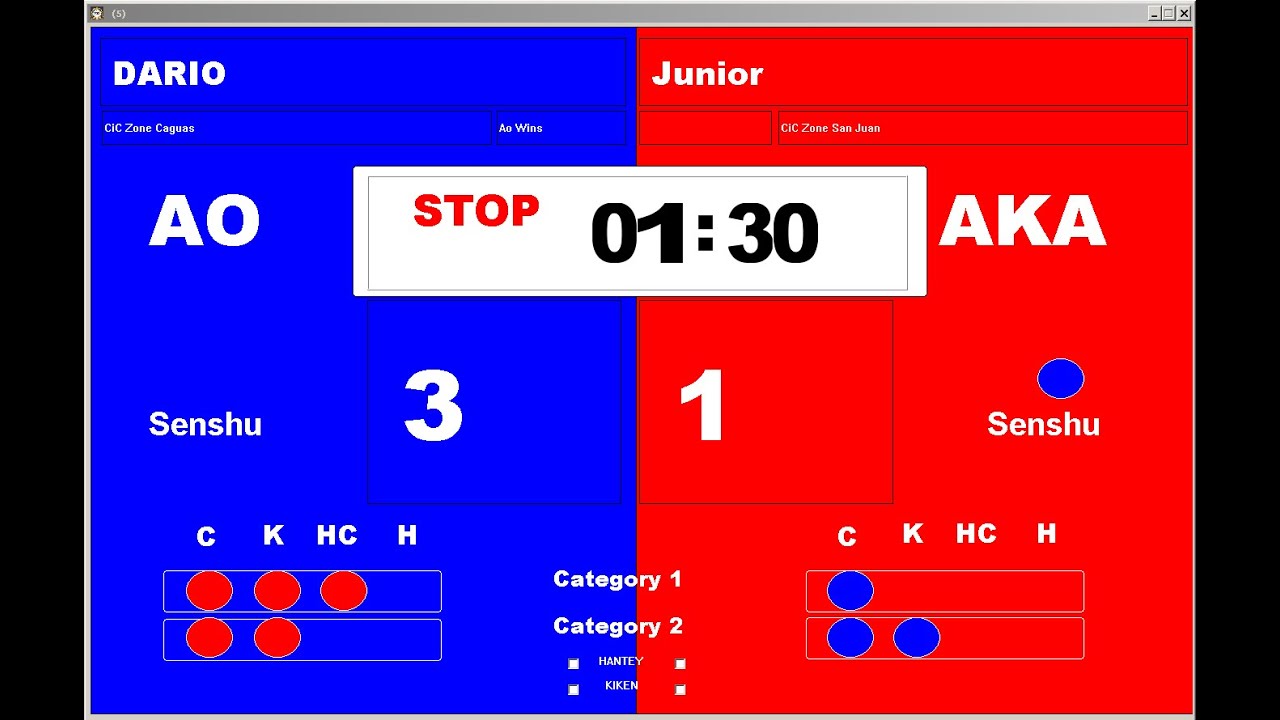 Karate Tournament System Scoreboard Application - YouTube