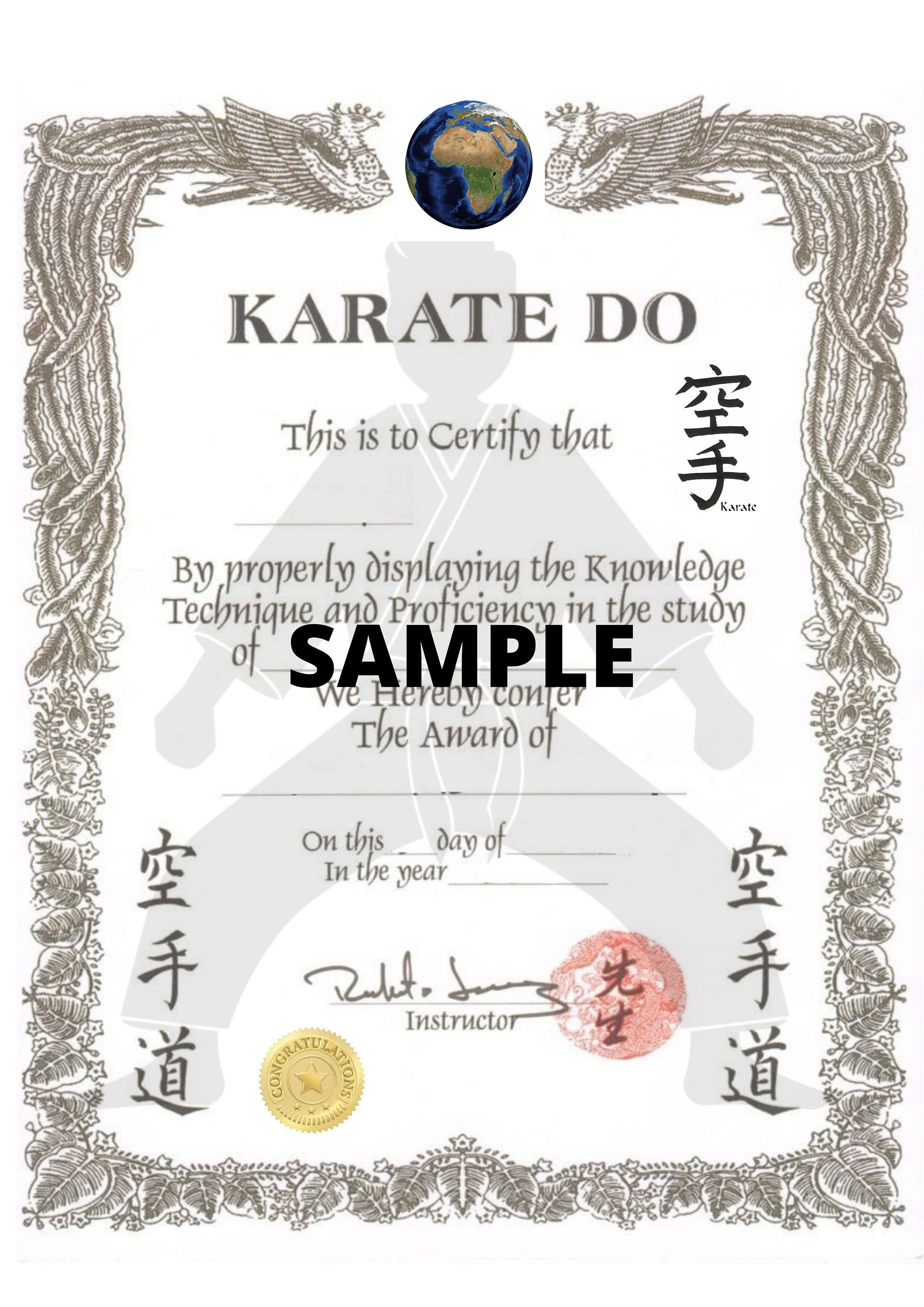 Martial Arts Certificate KARATE Certificate Batch 3 Canva | Etsy