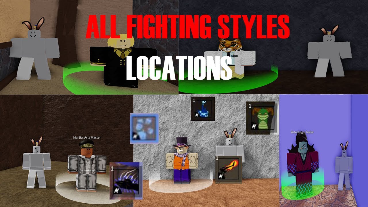 All fighting style locatios Blox fruits - YouTube