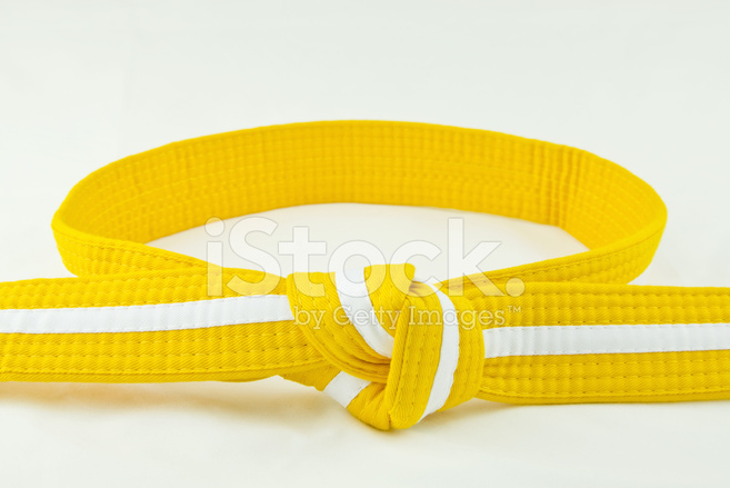 Karate Belt Yellow With White Stripe stock photos - FreeImages.com