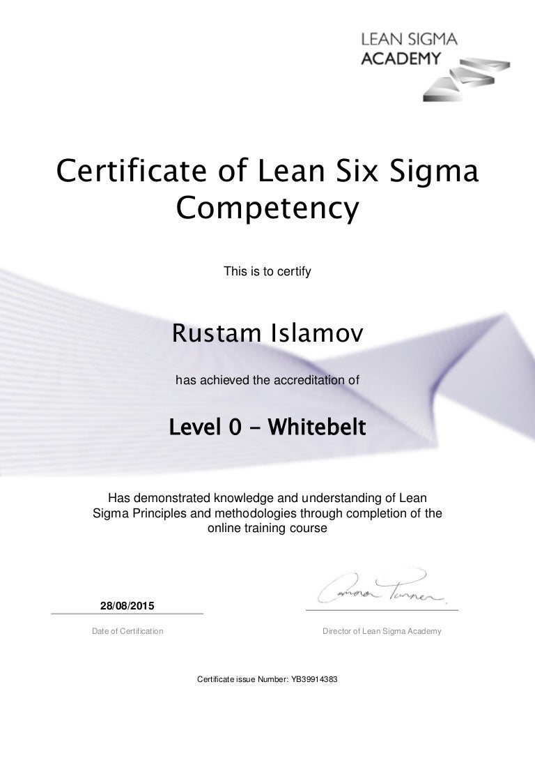 LEAN SIX SIGMA WHITE BELT