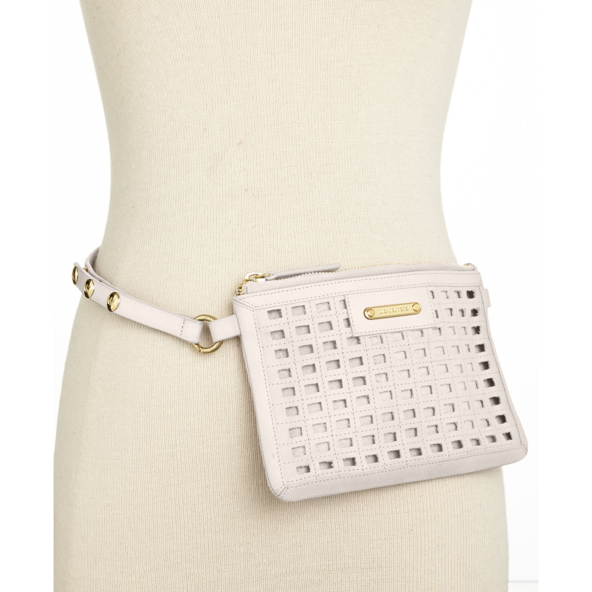 Lyst - Michael Kors Michael Perforated Belt Bag in White