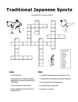 Japanese Martial Arts Crossword by Carmen Gambe | TpT