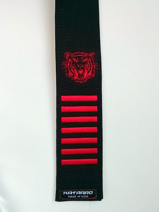 Embroidered Deluxe Red Core Black Belt Brushed Cotton | Black belt