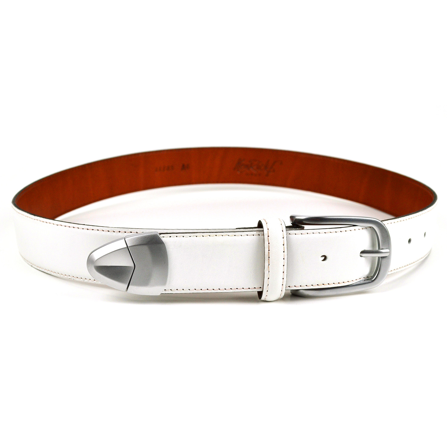 White Golf Belt // White Stitching (40" Waist) - Kenrick Golf Company