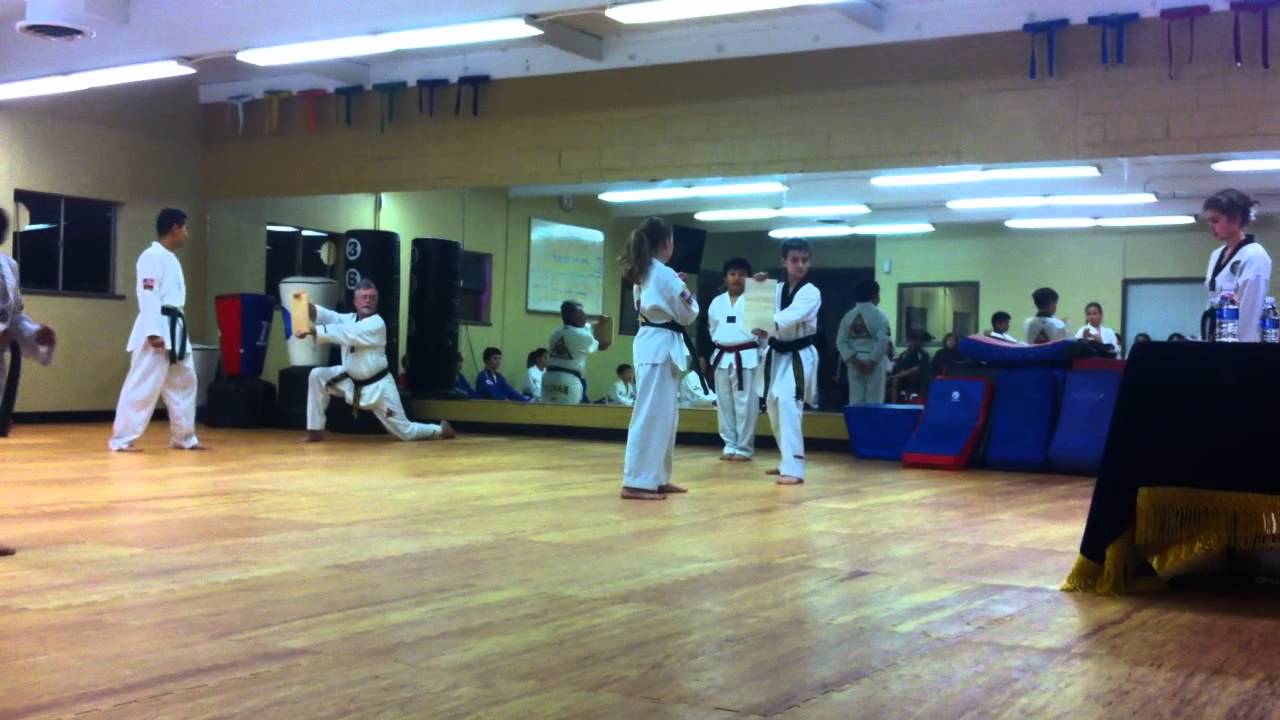 Taekwondo Purple Belt Test (board breaking) - YouTube