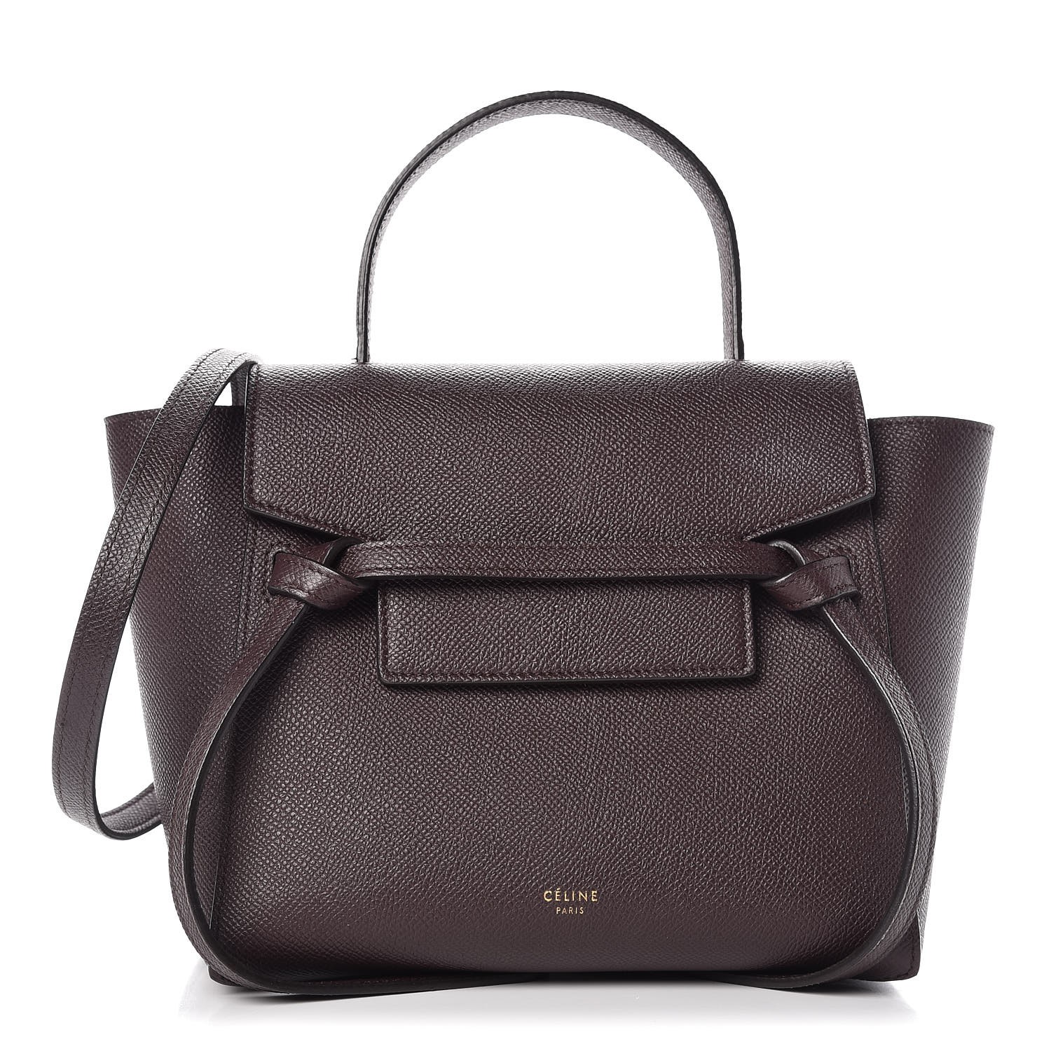 CELINE Grained Calfskin Nano Belt Bag Brown 346686