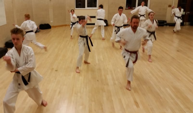 Shotokan Karate Kata practice. Jion at Biggleswade karate club, 17/04